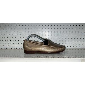 SAS Simplify Womens Leather Slip On Loafers Size 10.5 WIDE Tripad Comfort Bronze
